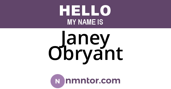 Janey Obryant