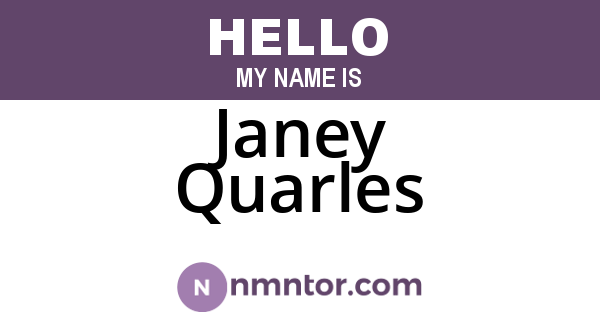 Janey Quarles