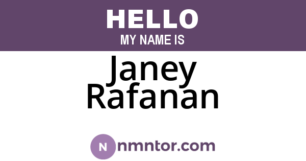 Janey Rafanan