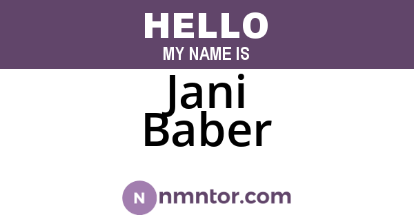 Jani Baber