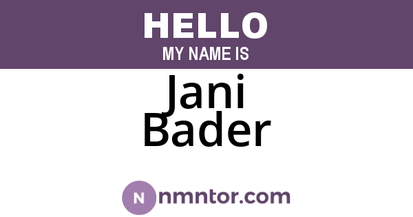 Jani Bader