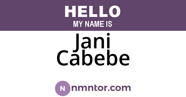 Jani Cabebe