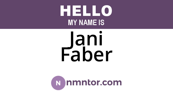 Jani Faber