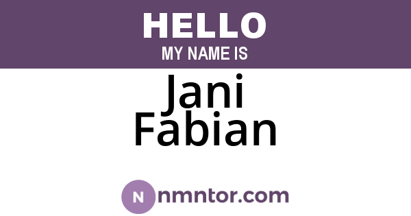Jani Fabian