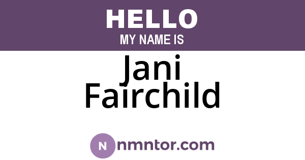 Jani Fairchild