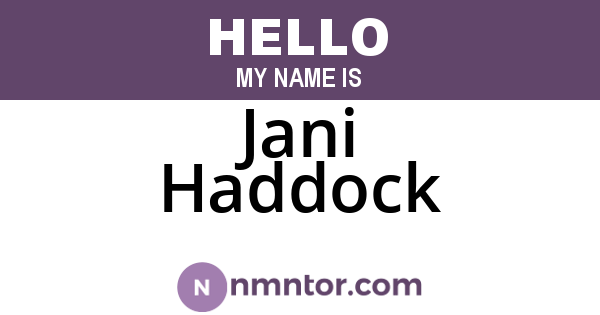 Jani Haddock