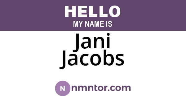 Jani Jacobs