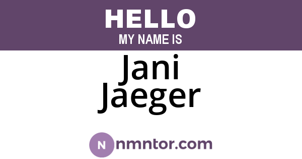 Jani Jaeger