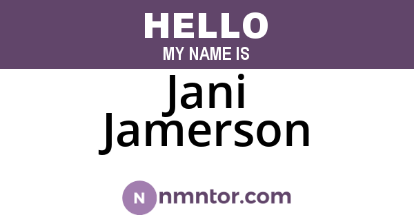 Jani Jamerson