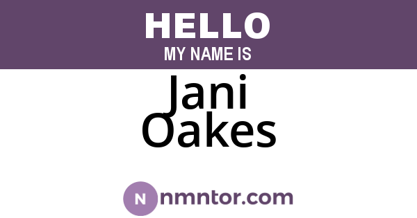 Jani Oakes