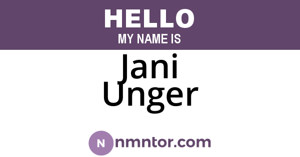 Jani Unger