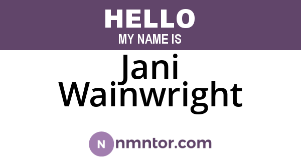 Jani Wainwright
