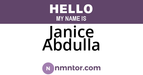 Janice Abdulla