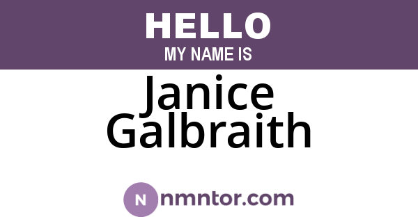 Janice Galbraith