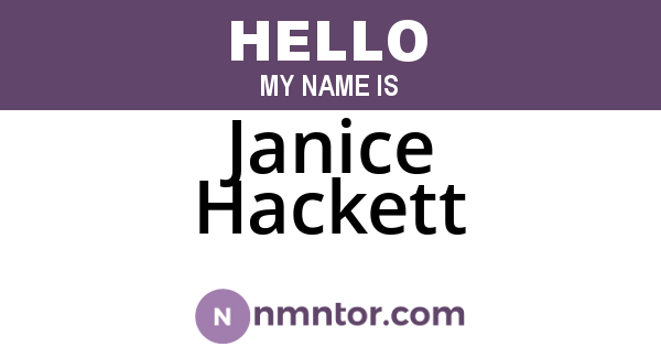 Janice Hackett