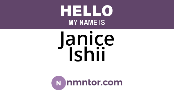 Janice Ishii