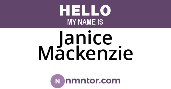 Janice Mackenzie