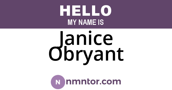 Janice Obryant