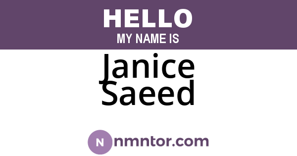 Janice Saeed