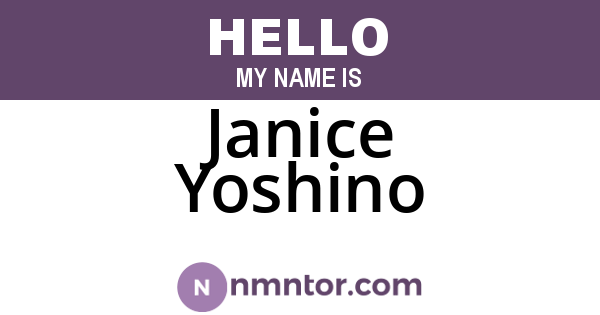 Janice Yoshino
