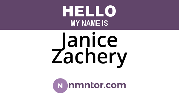 Janice Zachery