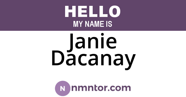 Janie Dacanay
