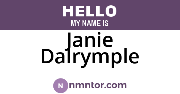 Janie Dalrymple