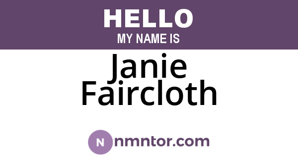 Janie Faircloth