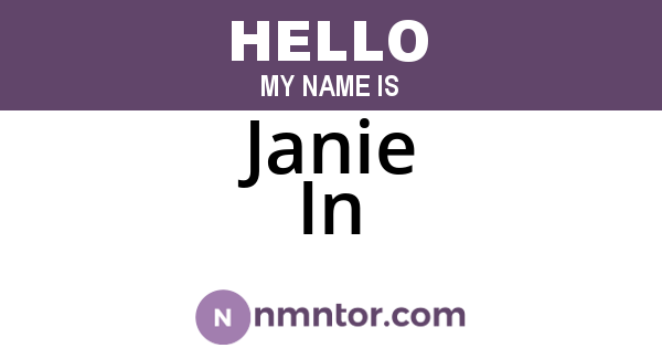 Janie In
