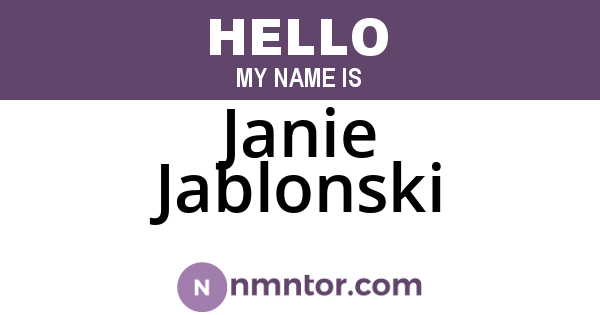 Janie Jablonski