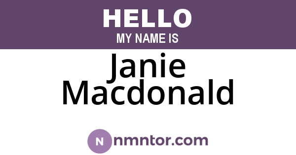 Janie Macdonald