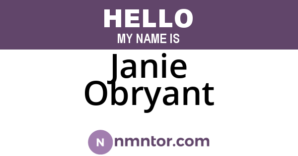 Janie Obryant