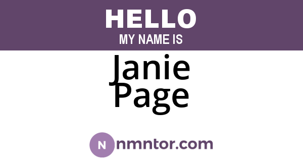Janie Page