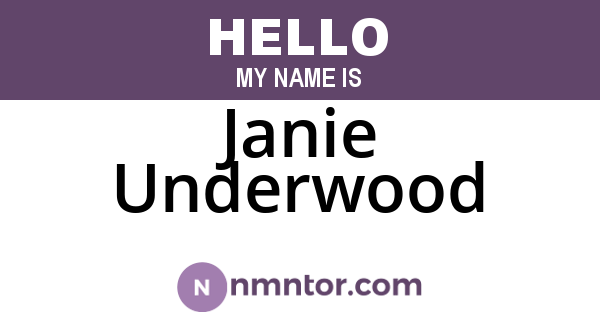 Janie Underwood