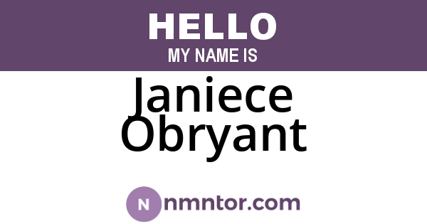 Janiece Obryant