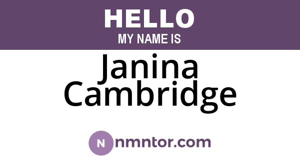 Janina Cambridge