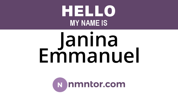Janina Emmanuel