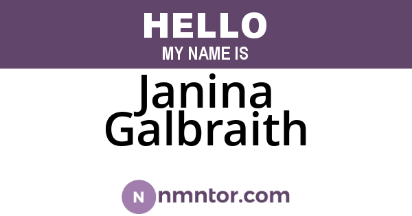 Janina Galbraith