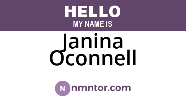 Janina Oconnell
