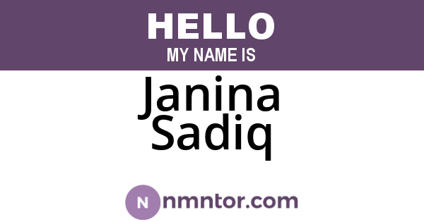 Janina Sadiq