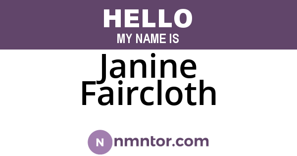 Janine Faircloth