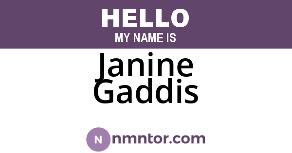 Janine Gaddis