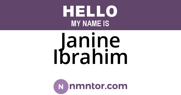 Janine Ibrahim