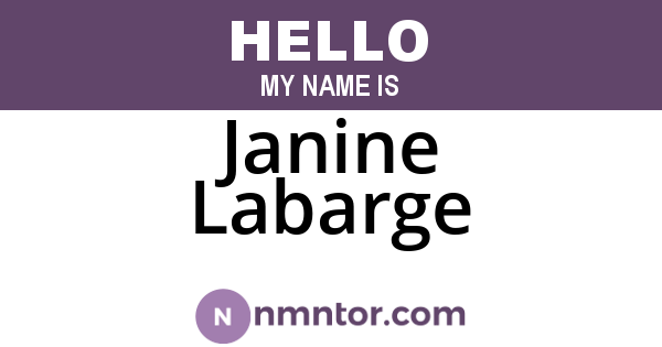 Janine Labarge