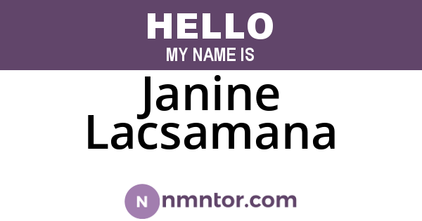 Janine Lacsamana