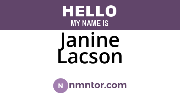 Janine Lacson