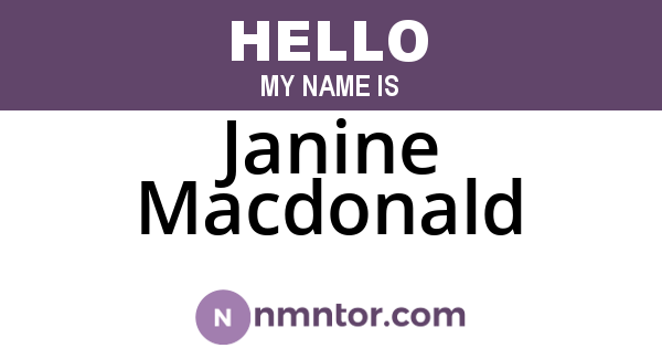 Janine Macdonald