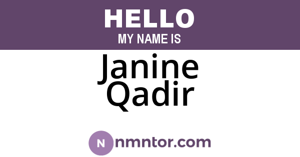 Janine Qadir