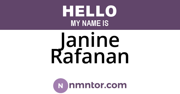 Janine Rafanan