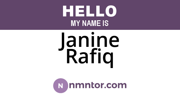 Janine Rafiq